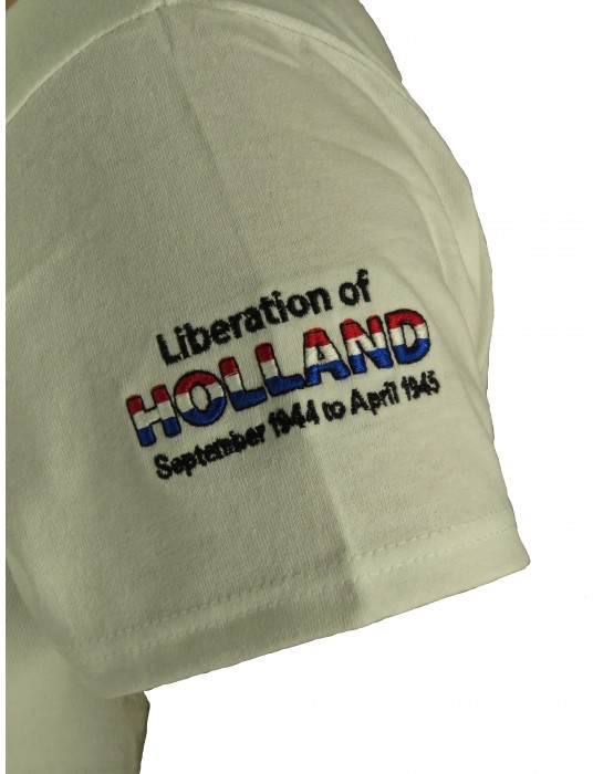 Embroidered Ladies Shirt: White Liberation Of Holland T-Shirt