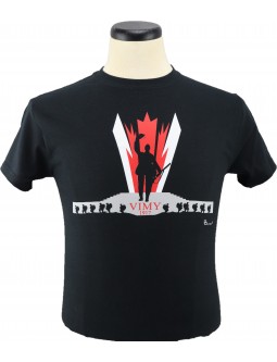 Armed Forces T-Shirts Vimy Ridge: Black Short-sleeve T-Shirt!