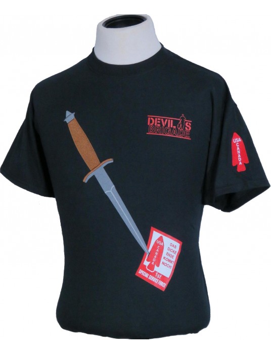 Devil's Brigade T-Shirts: W/ Embroidered V42 Stiletto + Patch